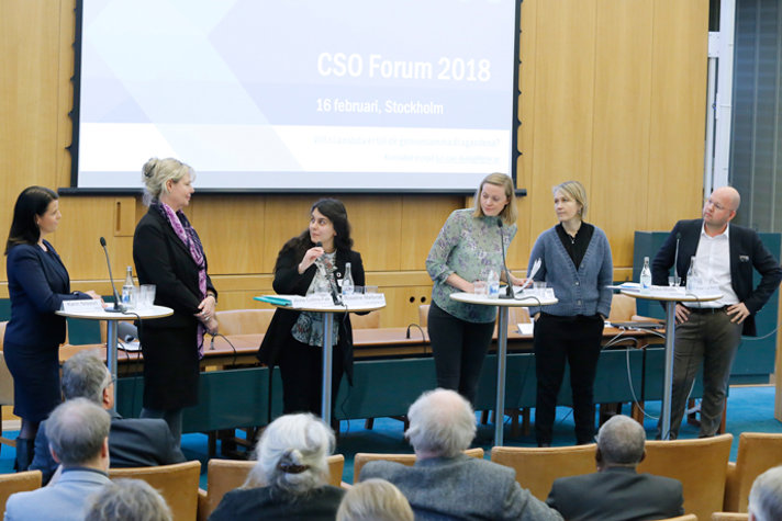 Panel på scen under CSO Forum 2018
