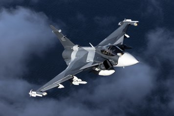 Jas Gripen E i luften.