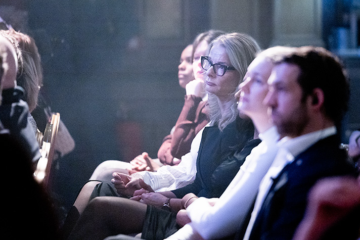 Gymnasie-, högskole- och forskningsminister Lotta Edholm under galan.