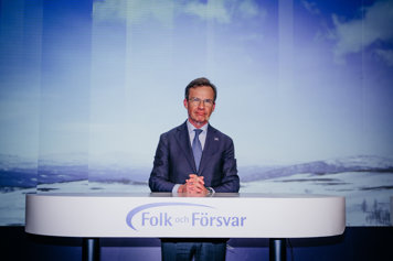 Statsminister Ulf Kristersson vid Folk och Försvars rikskonferens i Sälen.