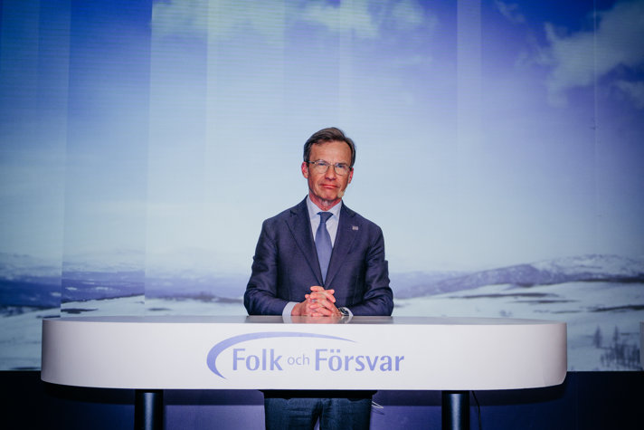 Statsminister Ulf Kristersson vid Folk och Försvars rikskonferens i Sälen.