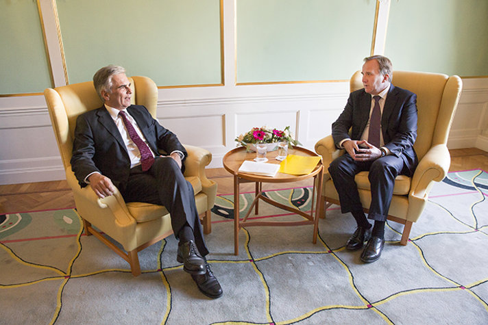Österrikes förbundskansler Werner Faymann och Stefan Löfven