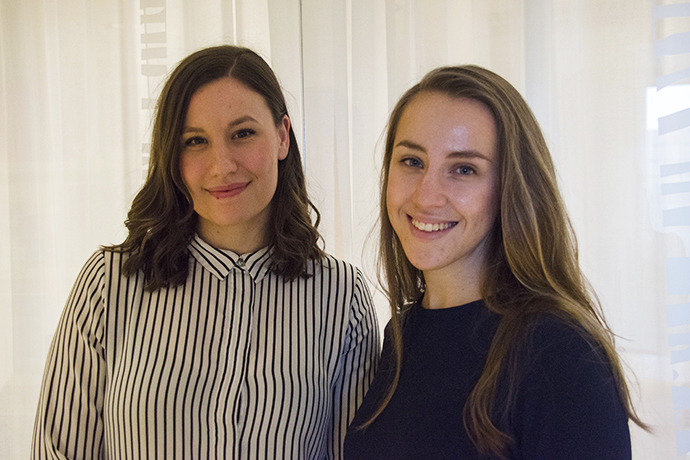 Praktikanterna Hanne Nordqvist och Vendela Runold 