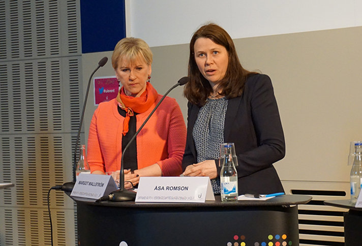 Utrikesminister Margot Wallström och klimat- och miljöminister Åsa Romson