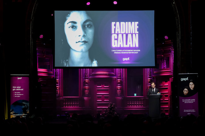 Statsminister Ulf Kristersson under Fadimegalan