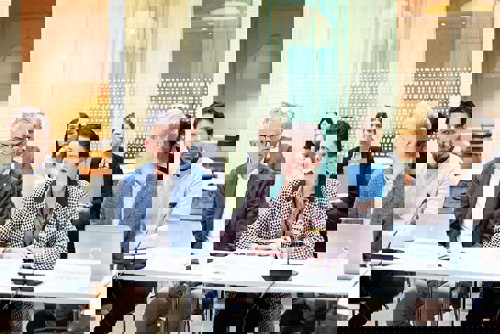 Representanter från Forum för levande historia, Polismyndigheten, Åklagarmyndigheten och Länsstyrelsen Stockholm.