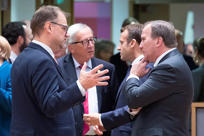 Statsminister Stefan Löfven med flera EU-ledare Statsminister Stefan Löfven med flera EU-ledare