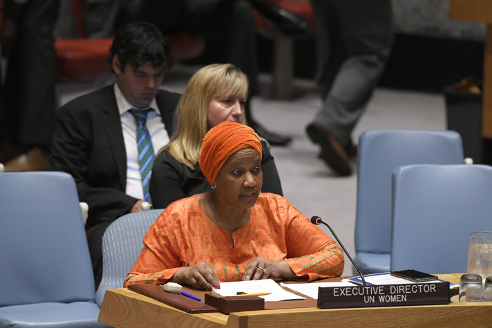 Phumzile Mlambo Ngcuka, chef för UN WOMEN, i säkerhetsrådet