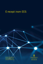 Kontaktpunkter mot mörkblå bakgrund. Rubriken E-recept inom EES