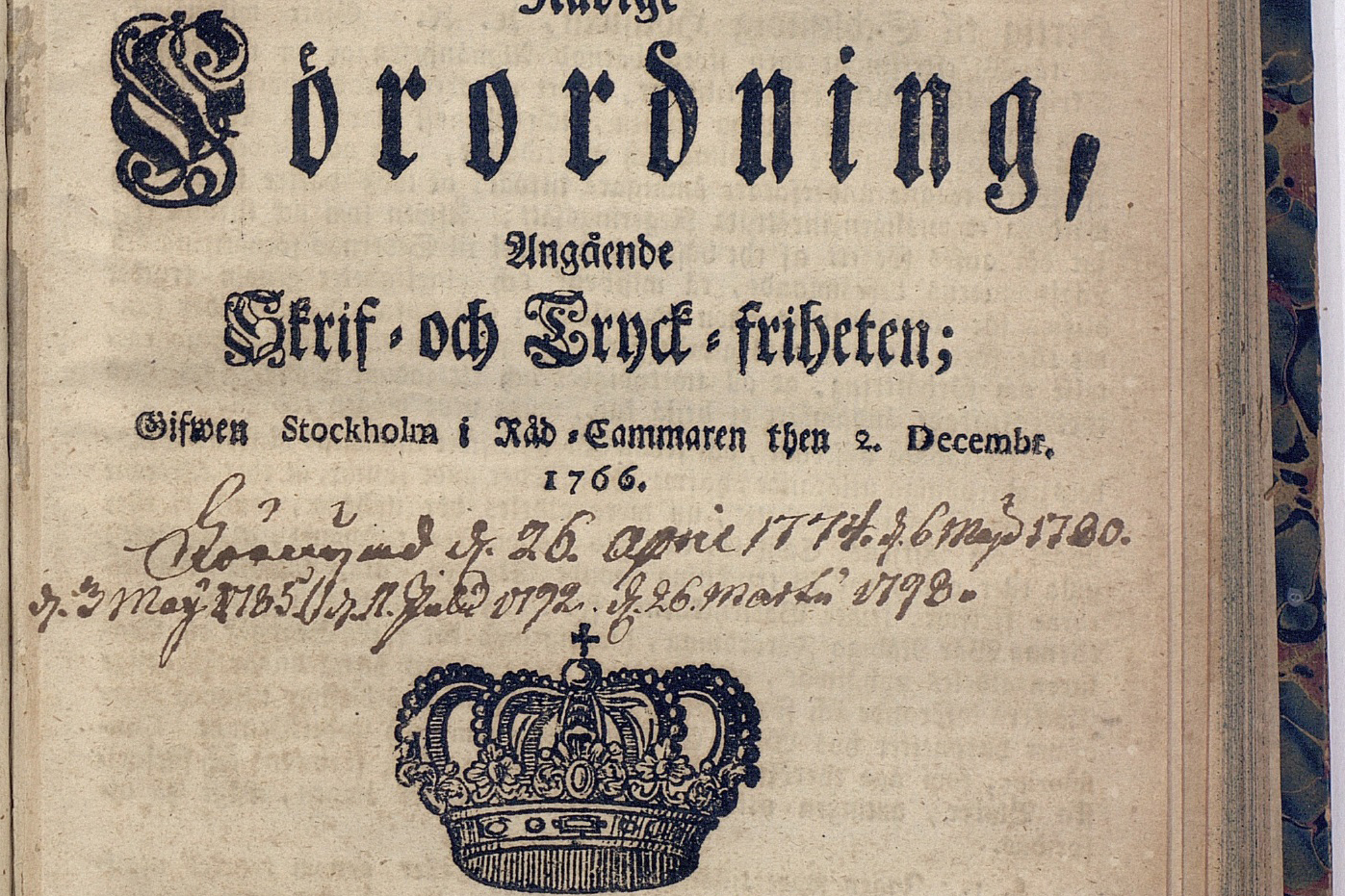 Tryckfrihetsförordningen