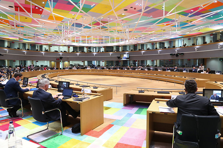 Mötessalen där EU:s jordbruks- och fiskeministrar träffas 15 november