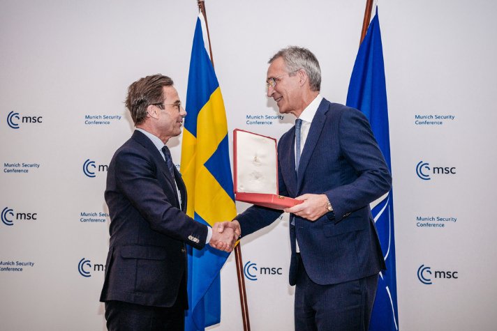 Statsminister Ulf Kristersson och Jens Stoltenberg