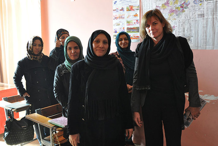 Isabella Lövin vid ett tidigare besök i Afghanistan