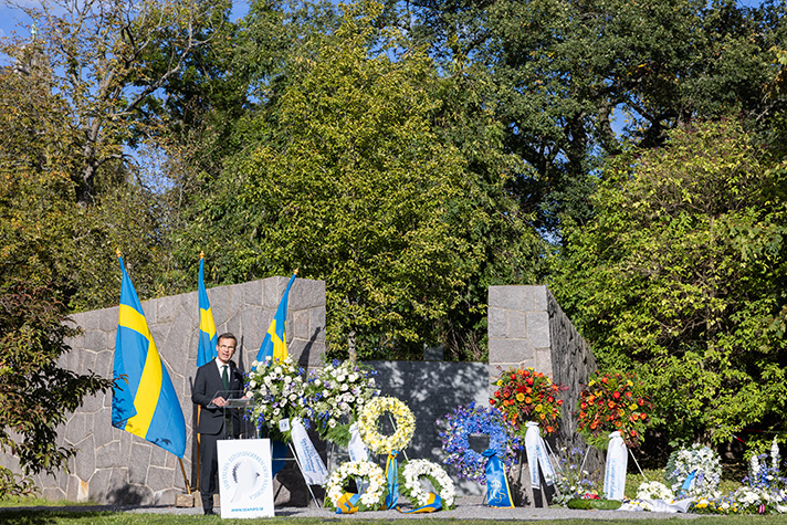 Ulf Kristersson vid minnesceremoni