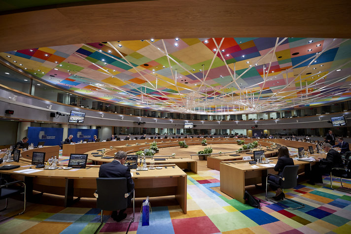 Toppmötesrummet i Europabyggnaden i Bryssel