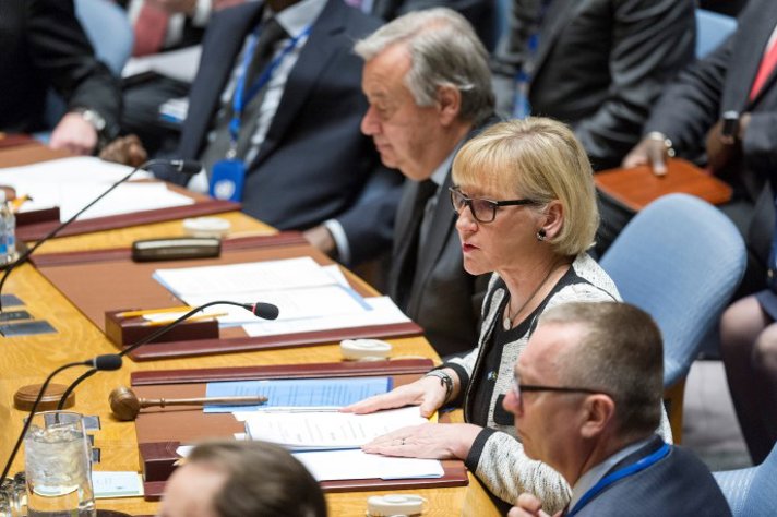 Margot Wallström talar i FN:s säkerhetsråd