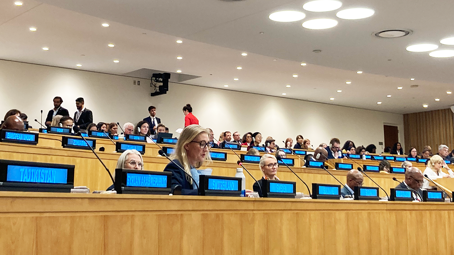 Malin Grape håller tal.