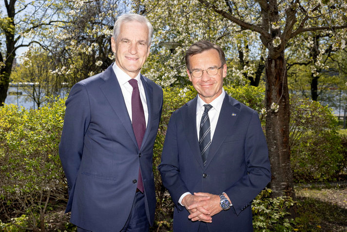 Statsminister Ulf Kristersson och Norges statsminister Jonas Gahr Støre.