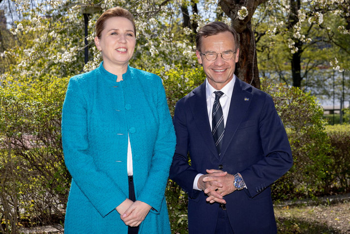 Statsminister Ulf Kristersson och Danmarks statsminister Mette Frederiksen.