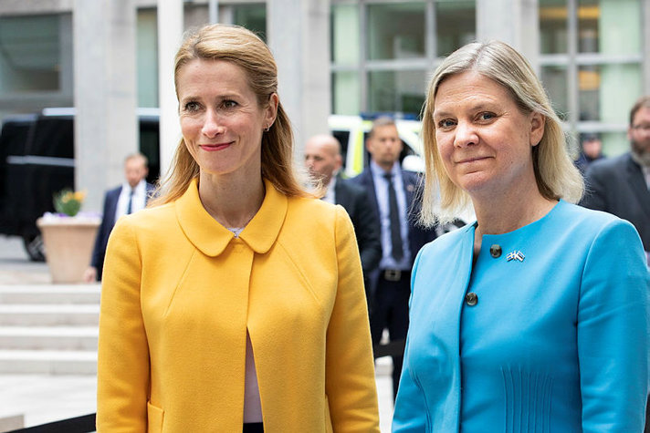 Sveriges statsminister Magdalena Andersson och Estlands premiärminister Kaja Kallas