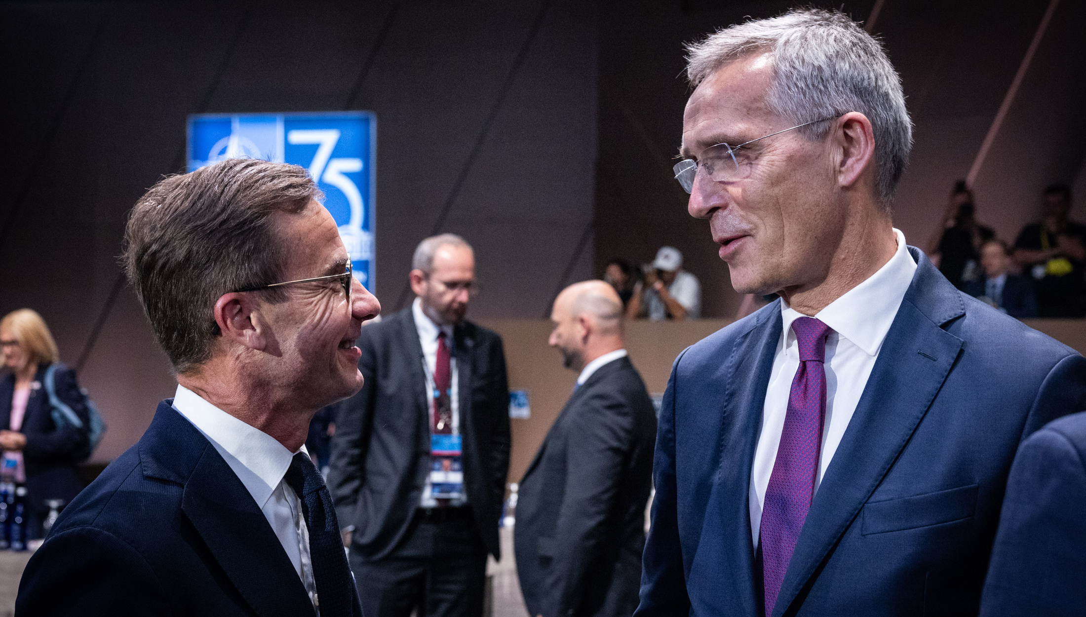 Statsminister Ulf Kristersson och Natos generalsekreterare Jens Stoltenberg.
