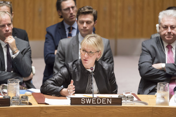 Margot Wallström deltog i debatten om barn och väpnad konflikt.