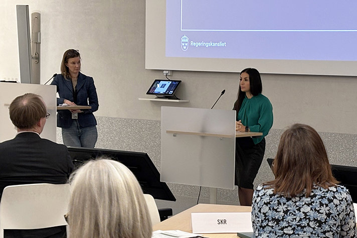 Statssekreterare Karin Svanborg-Sjövall och kulturminister Parisa Liljestrand.
