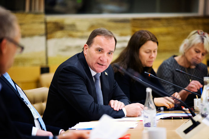 Bild på Stefan Löfven, Åsa Romson och Pam Fredman.