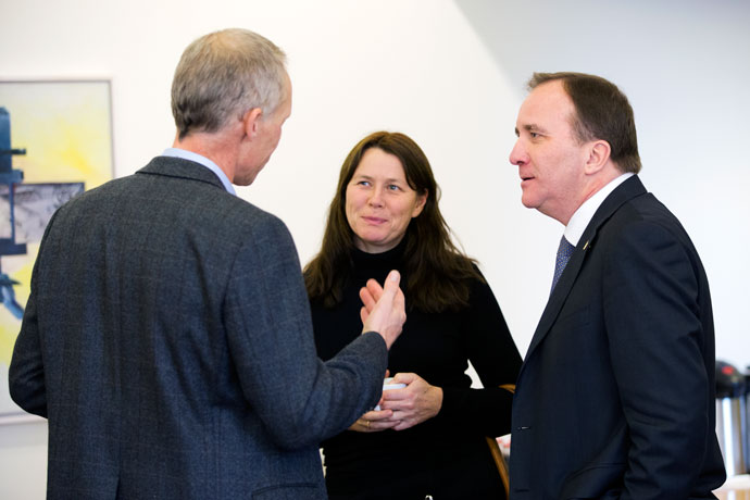 Bild på Johan Rockström, Åsa Romson och Stefan Löfven. 