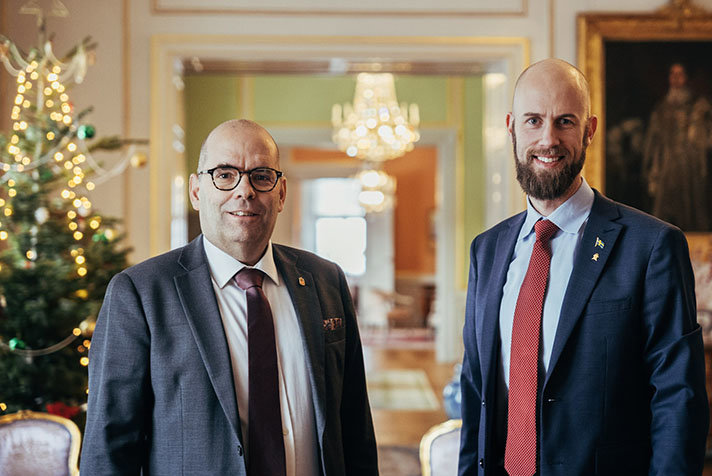 Foto med Carl Fredrik Graf till vänster och Carl Oskar Bohlin till höger