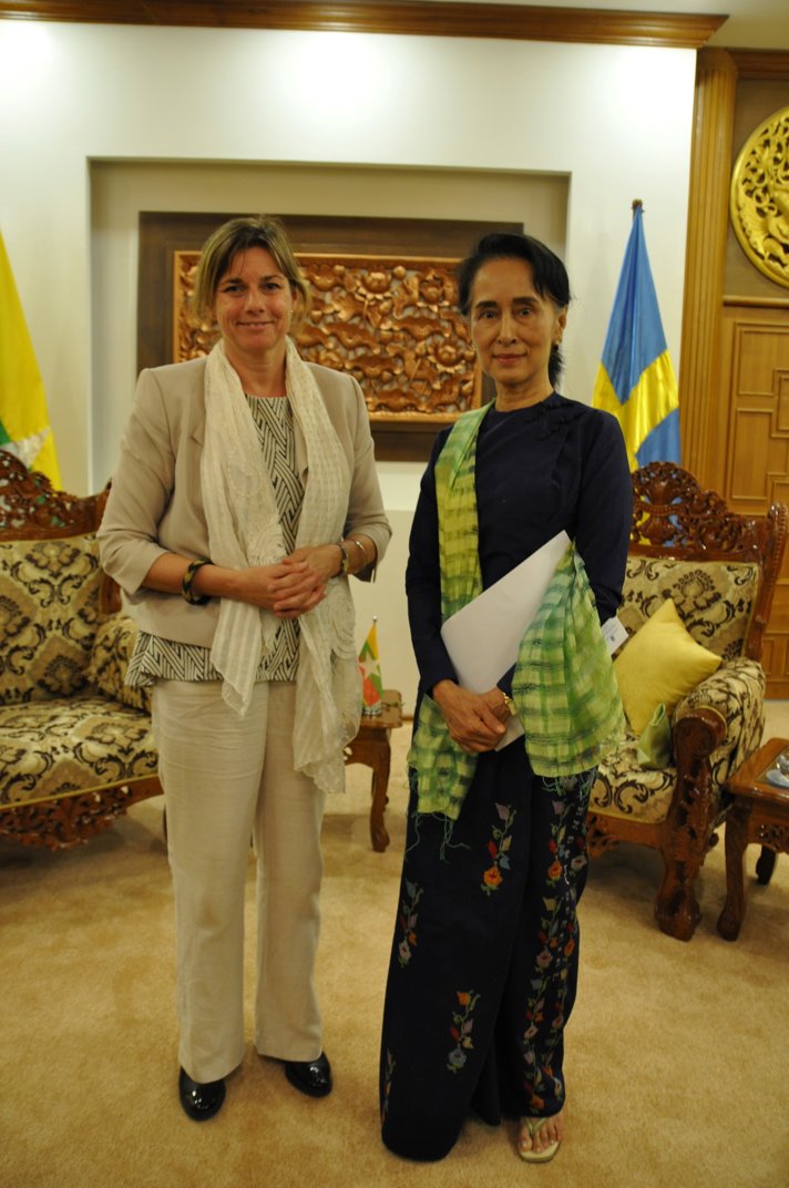 Isabella Lövin och Aung San Suu Kyi