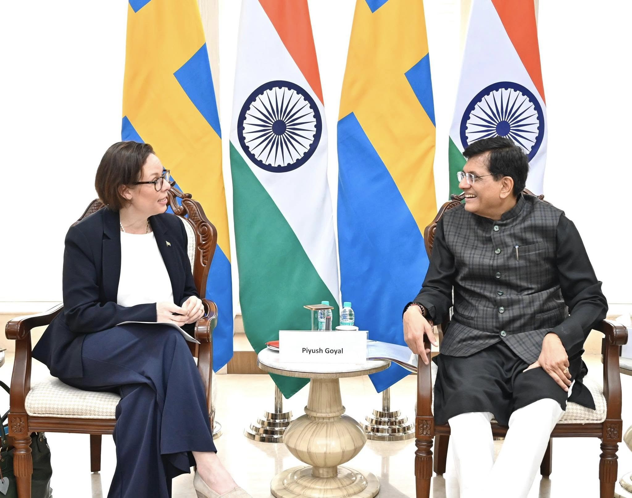 Utrikesministern träffar den indiske handelsministern Piyush Goyal