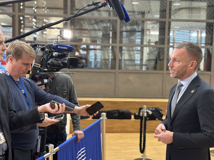 Civilminister Erik Slottner i Bryssel.