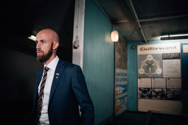 Foto på Carl-Oskar Bohlin sett från sidan.