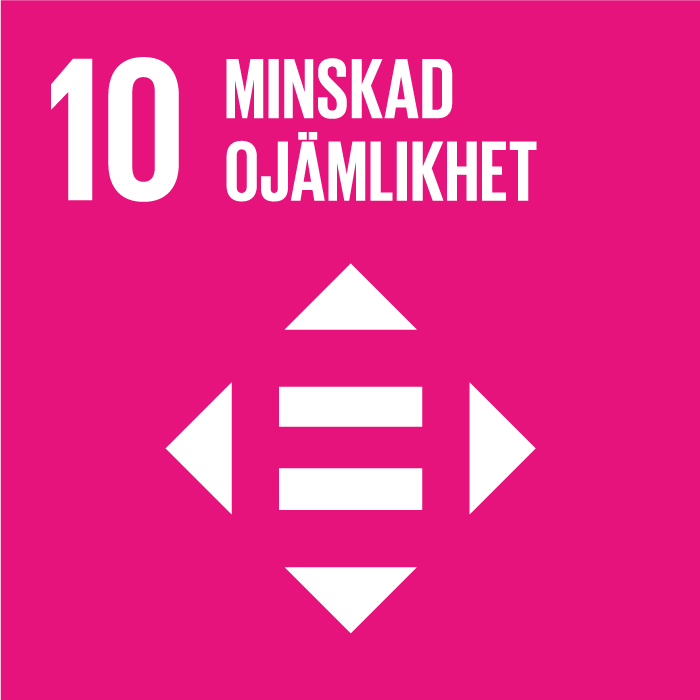 Rosa bakgrund vit text, fyra pilar i var sitt väderstreck med ett lika-med-tecken i mitten Rosa bakgrund vit text, fyra pilar i var sitt väderstreck med ett lika-med-tecken i mitten