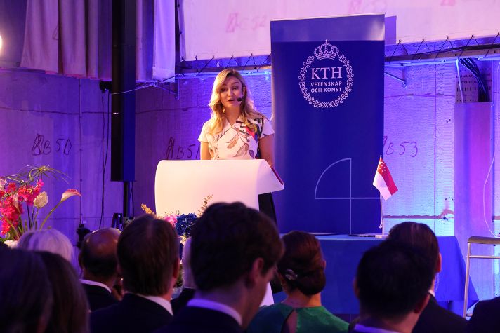 Energi- och näringsminister Ebba Busch håller tal på KTH.