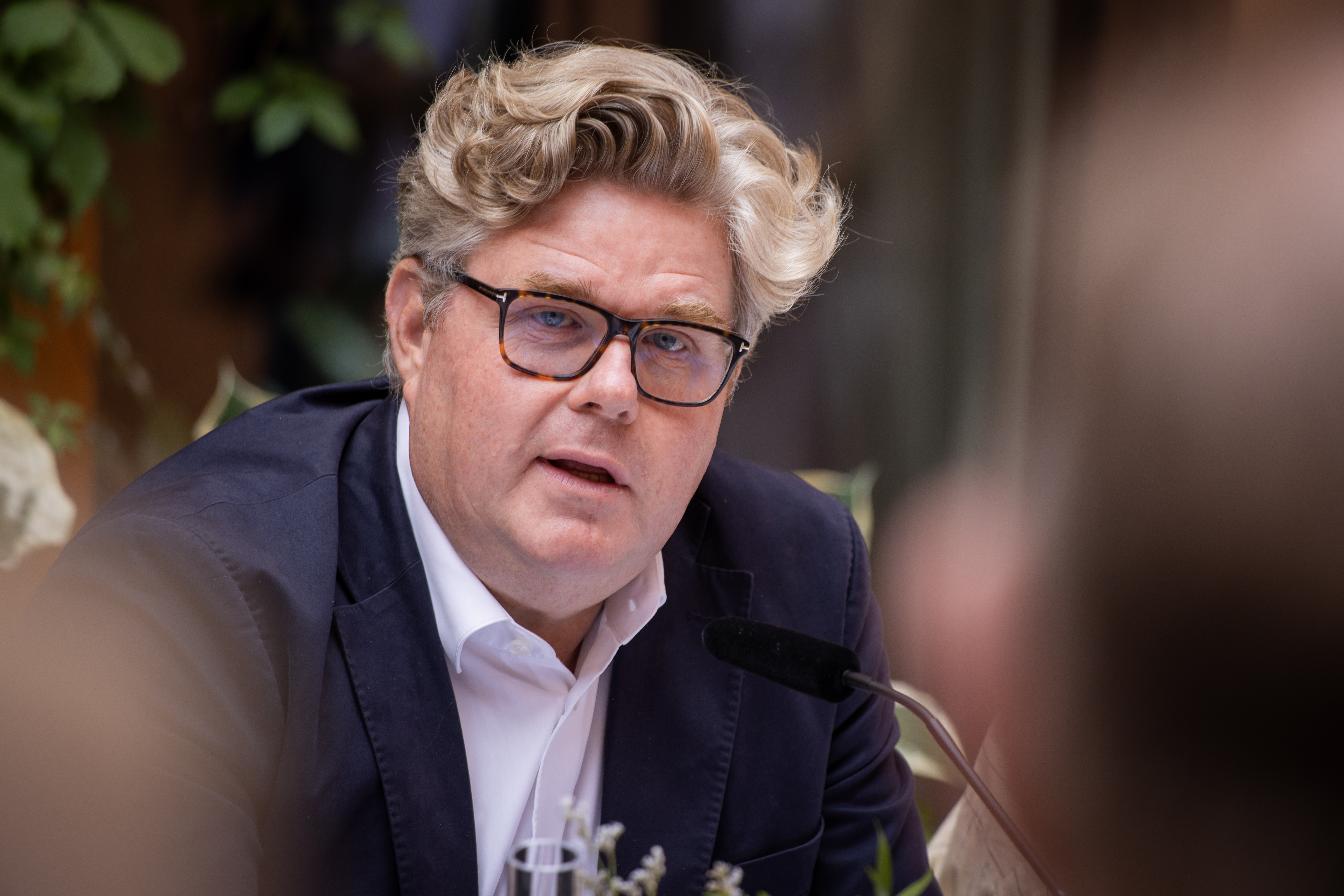 Justitieminister Gunnar Strömmer under regeringens sommarfika den 23 juli.