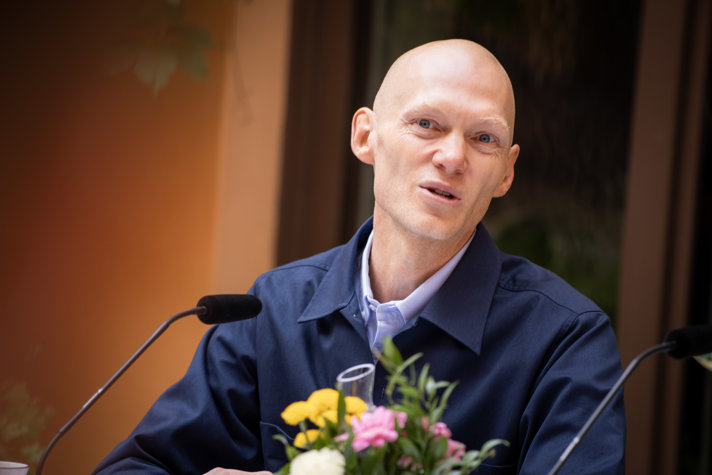 Finansmarknadsminister Niklas Wykman under regeringens sommarfika den 23 juli.