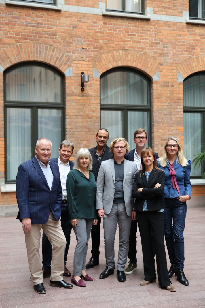 Sekretariatet för Expo 2020 Från vänster: Anders Lönnberg, Staffan Schartner, Monica Engström, Mattias Hansson, Felix Nyström, Eric Vänerlöv, Nina Ekstrand och Jessica Bjurström.