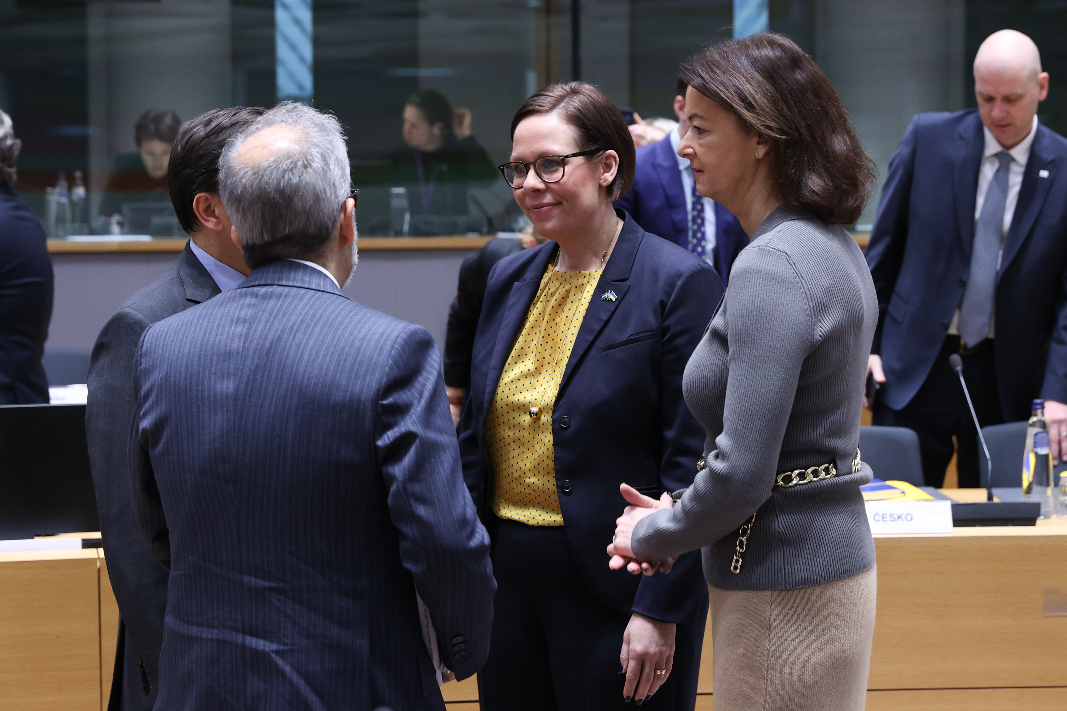 Maria Malmer Stenergard tillsammans med andra ministrar,