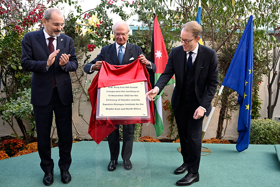 Statsbesok till Jordanien november 2022. Invigning av dialoginstitutet och ambassaden
