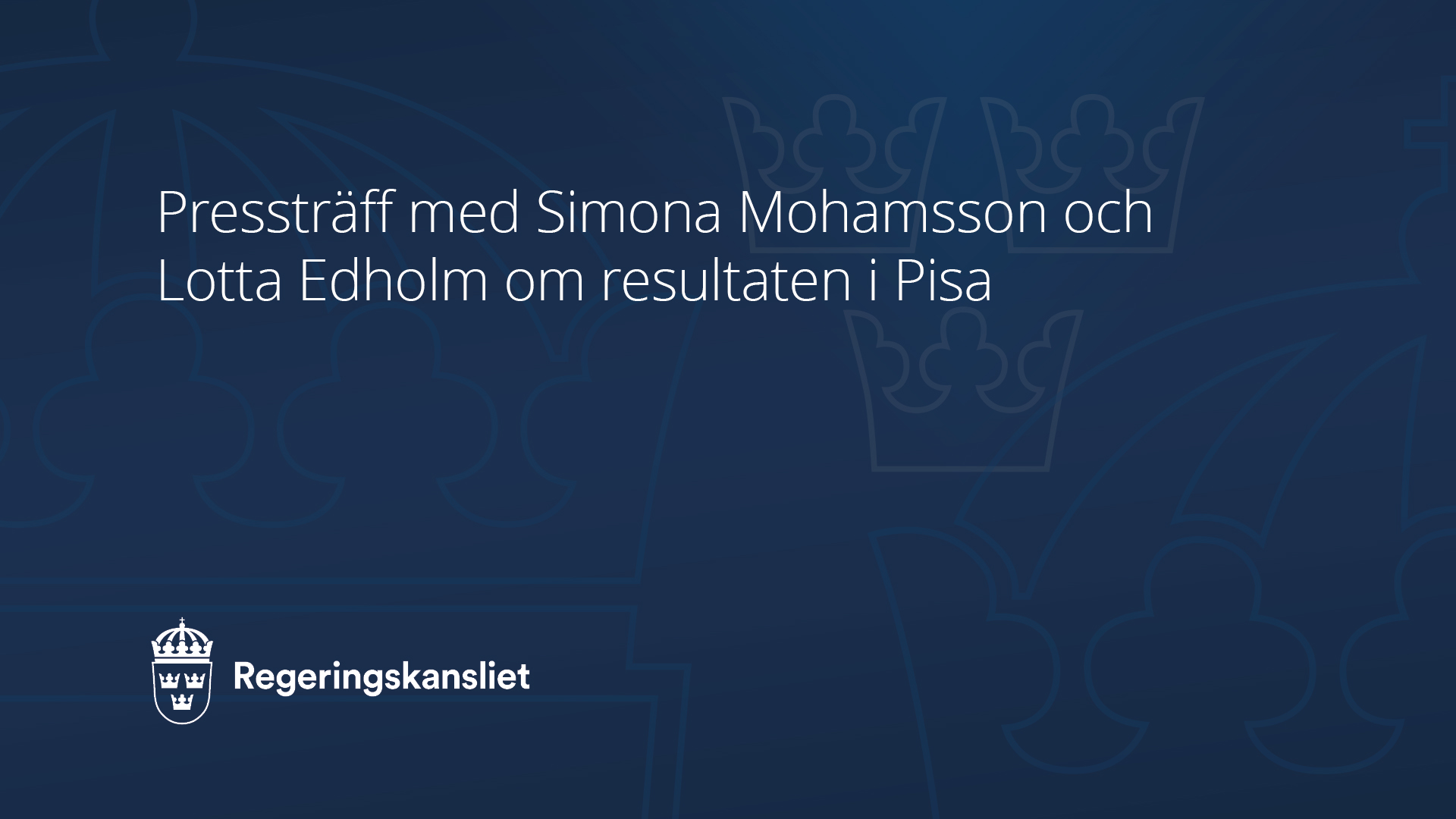 Försämrade Pisa-resultat visar att regeringens skolsatsningar är nödvändiga